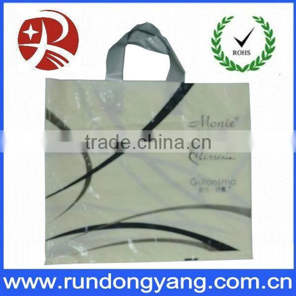 large yellow plastic handle bag with customer logo