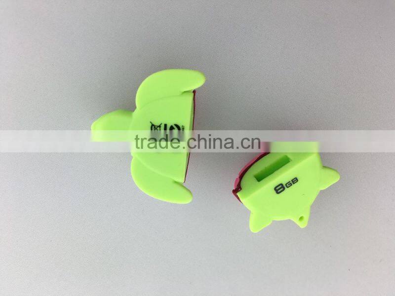 Exquisite Turtle Shaped Custom 8GB 3d Silicone USB Flash Drives