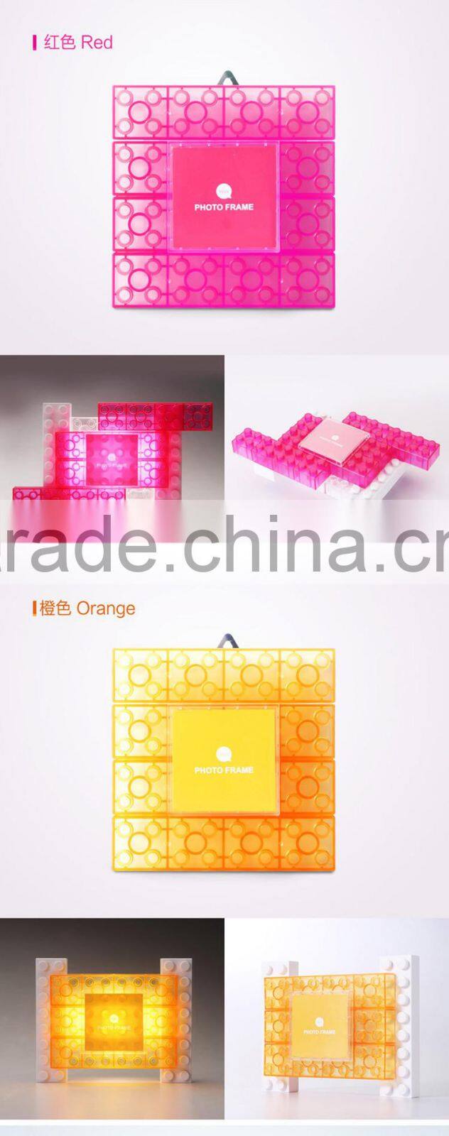 DIY Block Toy Photo Frame LED Table Lamp