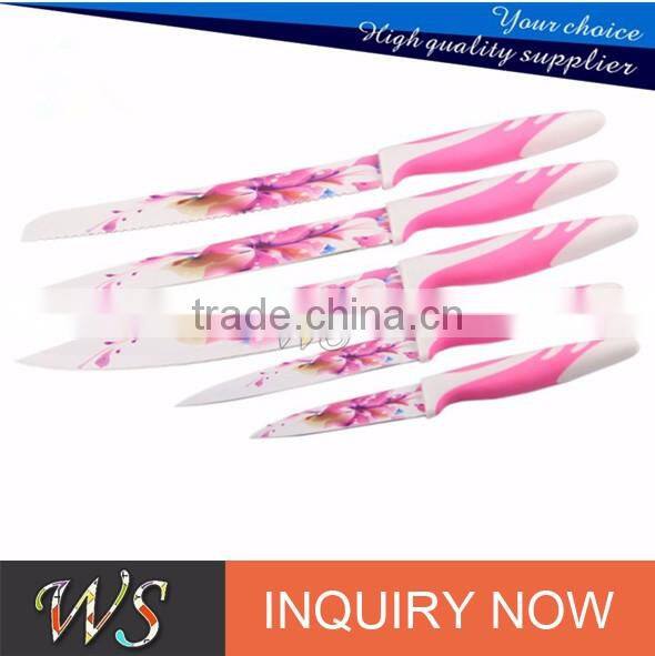 High Quality non-stick Swiss Line coating stainless steel kitchen knife set