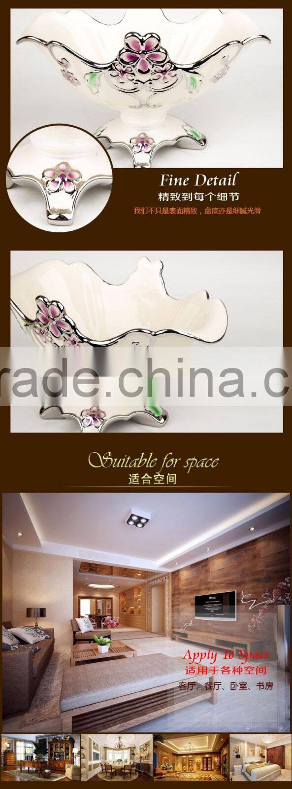 2016 Decoration bulk ceramic fruit tray/cheap and good fruit tray porcelain material