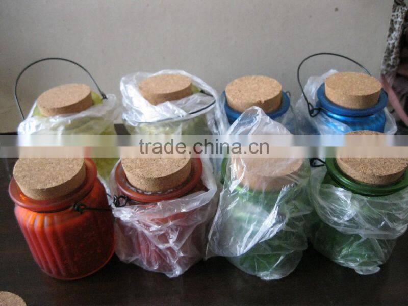 colorful glass candle holder