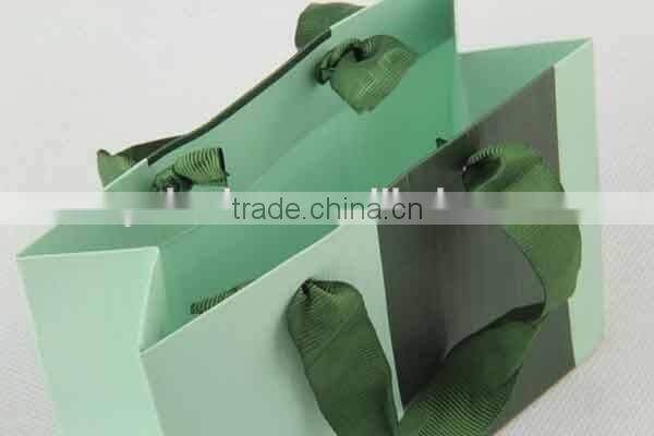 Two-colored Foldable Gift Bag With Stripes/ Shopping Bag