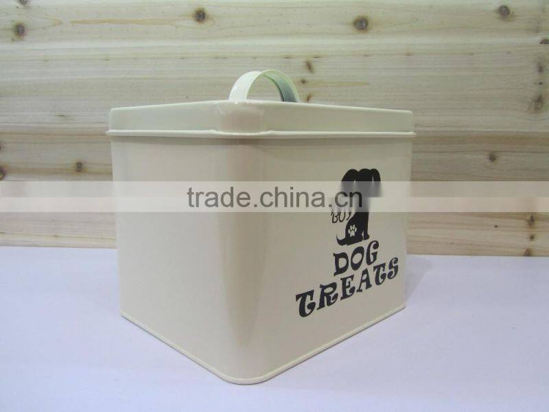 Metal pet food container/galvanized dog food storage bin/household canister with spoon
