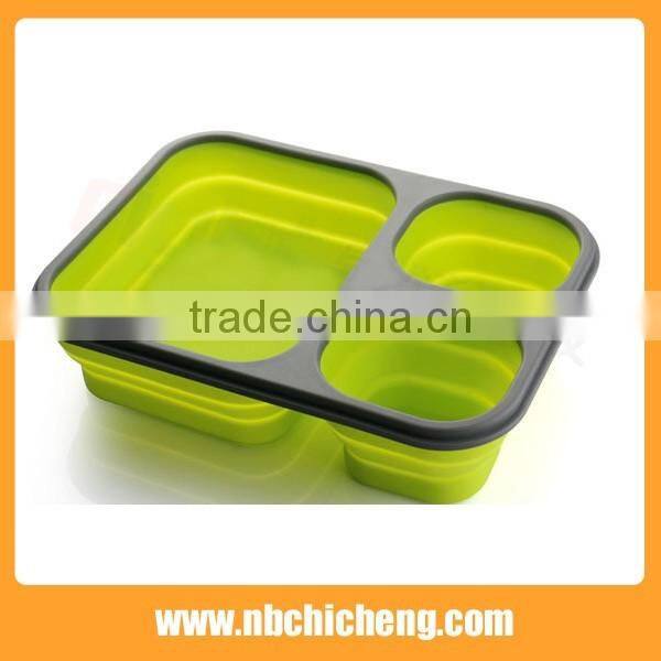 Silicone Lunch box, Folding Lunch Box, Silicone Microwave Food Container