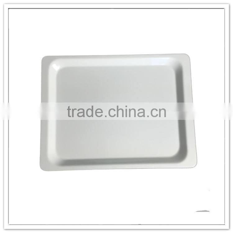China factory directly bulk buy durable hard plastic white melamine fast food serving trays