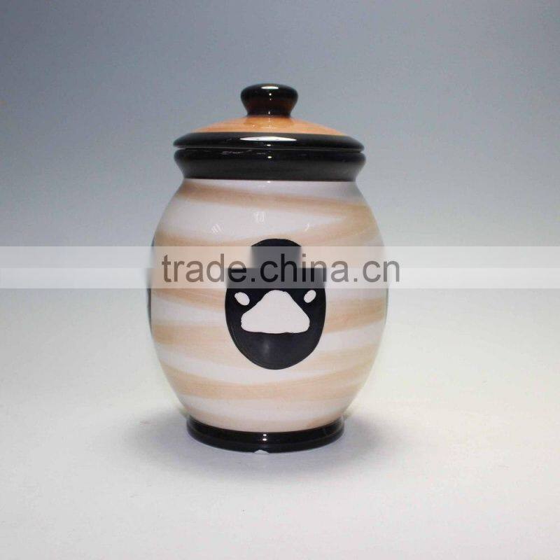 Hand painted cookie jar for doggy Ceramic Pet jar