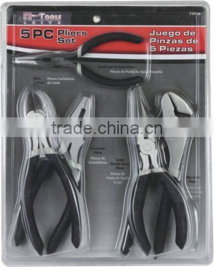 5PCS european type mini pliers set(4.5" combination pliers/4.5" diagonal pliers/4.5"bent nose pliers/4.5"long nose pliers/5.75"n