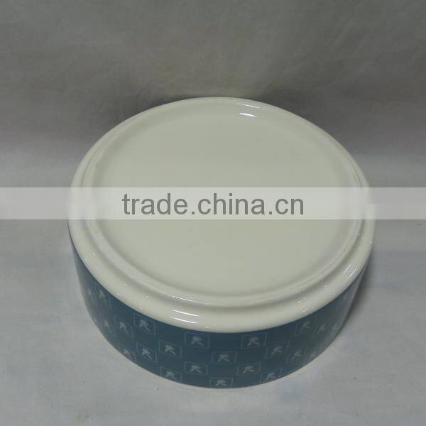 Blue Rabbit Ceramic Dog Bowl