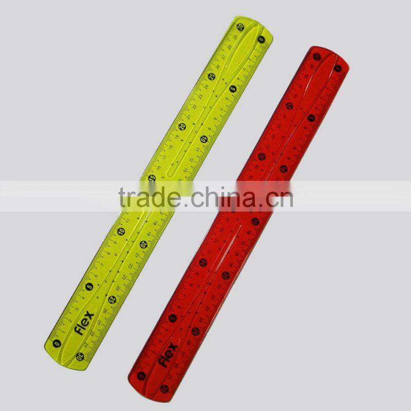 New designer 30cm rolling clear PVC flexible scale ruler