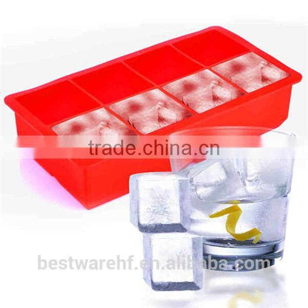 FDA square shape 8pcs silicone ice molds