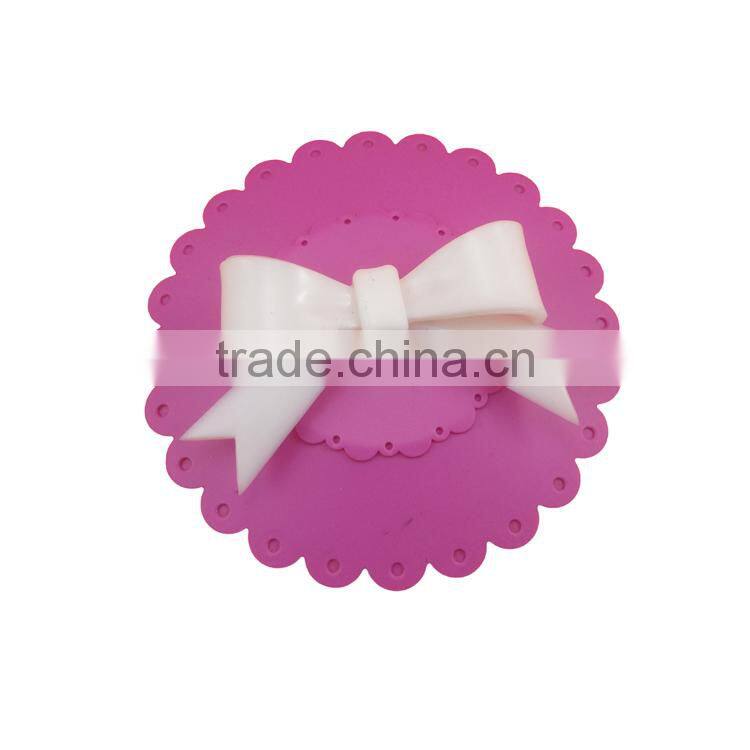 Cute bowknot shaped Silicone Watertight Cup lids Mug Lid Cover lids