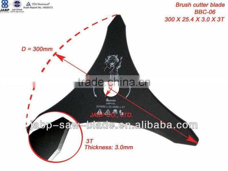 three teeth brush cutter blade