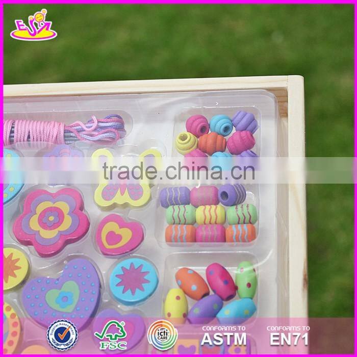 2017 New design educational wooden threading toys for toddlers W11E059
