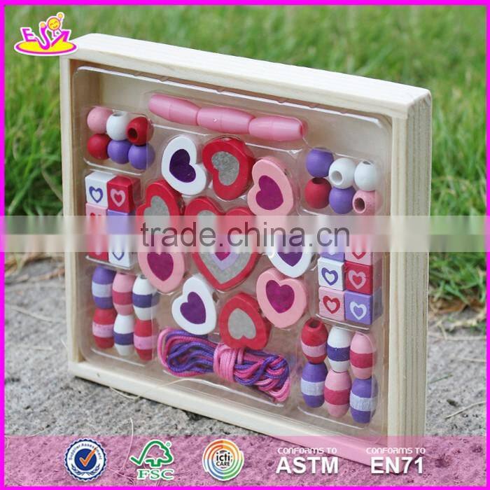 2017 new design children preschool wooden bead threading toy W11E060