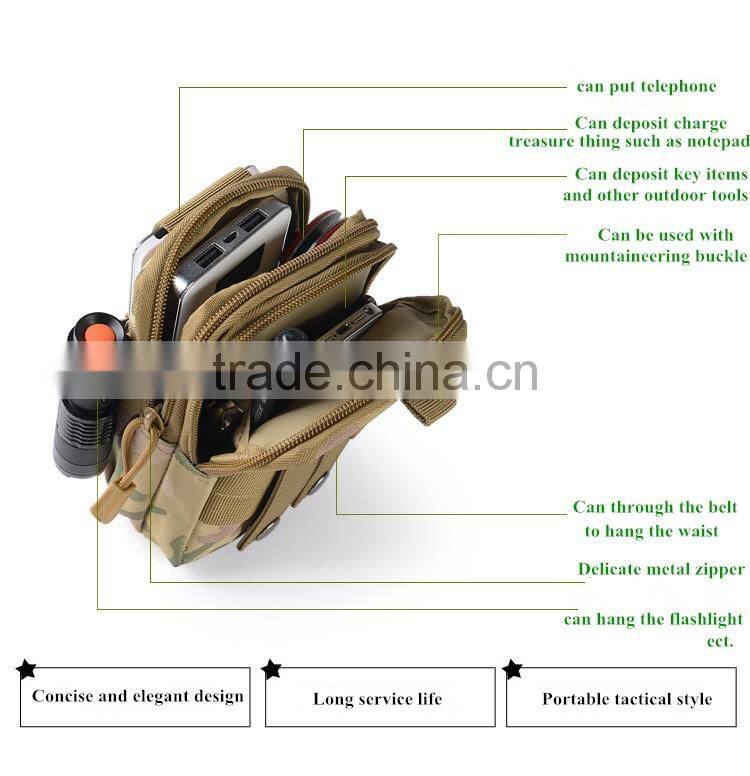 Outdoor sports the molle tactical pockets male 5.5/6 inch waterproof phone bag wear belt running hang bag