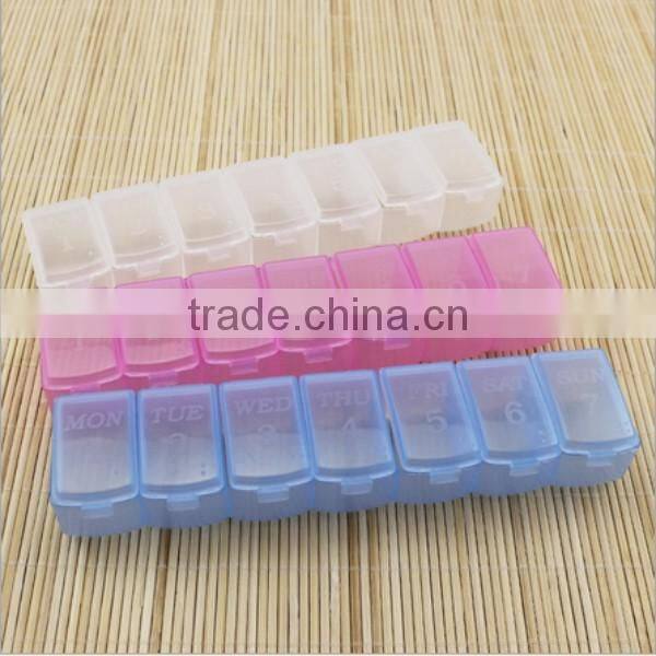 custom 7 compartment plastic pill box,custom seven days plastic pill box,custom 7 compartment seve days plastic pill box