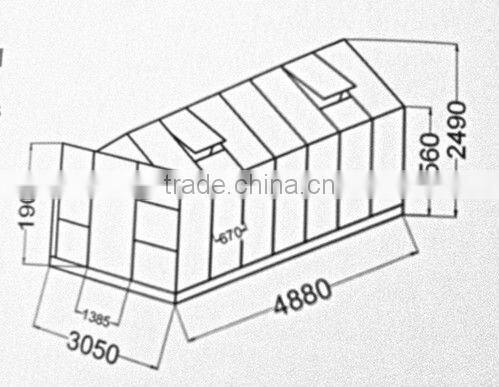 aluminum greenhouse with four-window