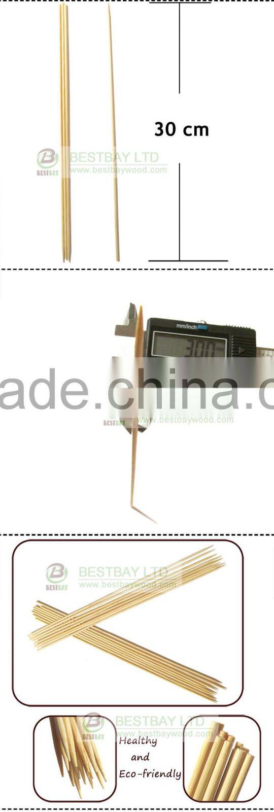 15 Inch bbq wholesale food bamboo skewer round bamboo sticks