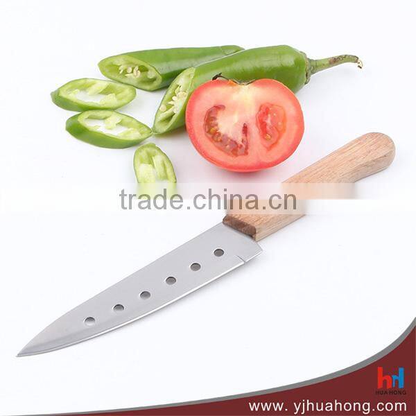 Wooden handle stainless steel kitchen knives,sashimi knives,petty knives with 6 holes