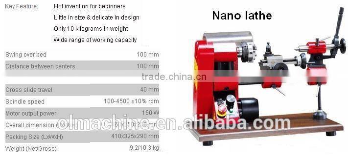small Lathe including Naro lathe, Baby lathe, Micro lathe, Mini lathe, Bench lathe, with swing 100 110 140 180 210 250 280 305