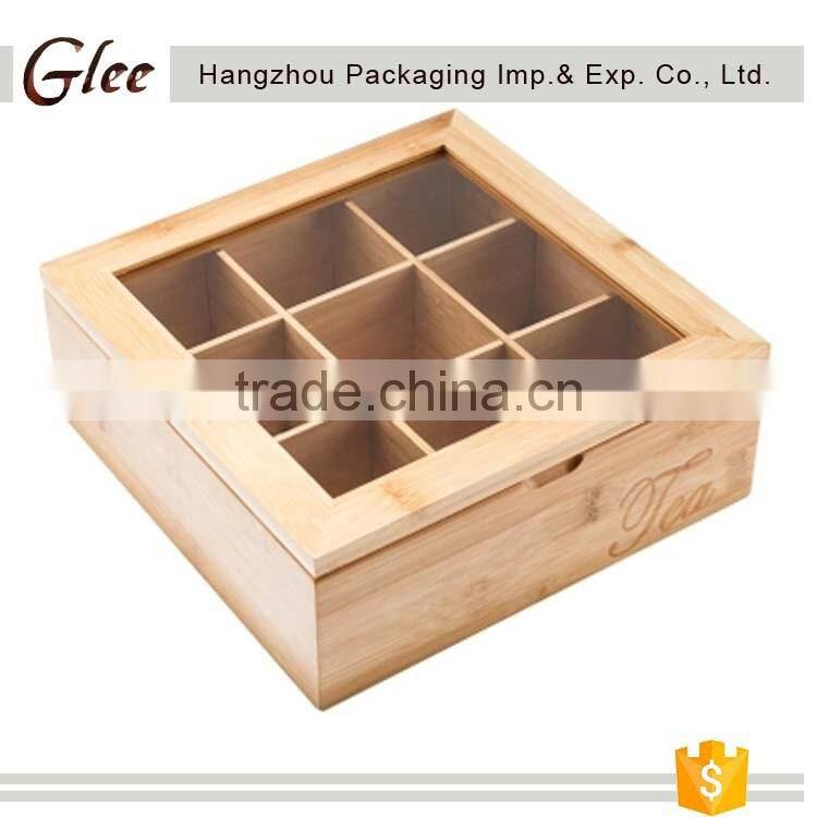 Beautiful and custom luxury black brown white glossy lacquer finish bamboo tea box