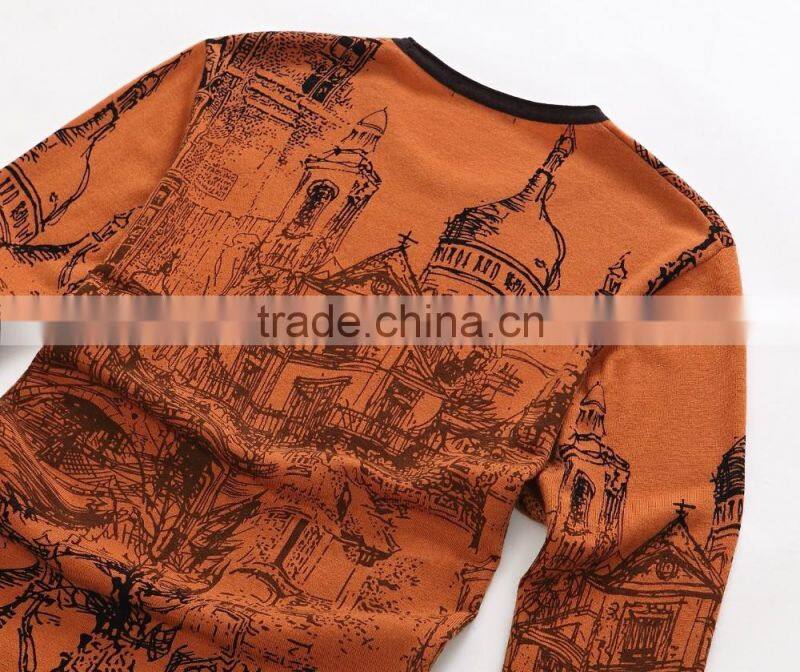 new arrival wool printing design custom pullover sweater
