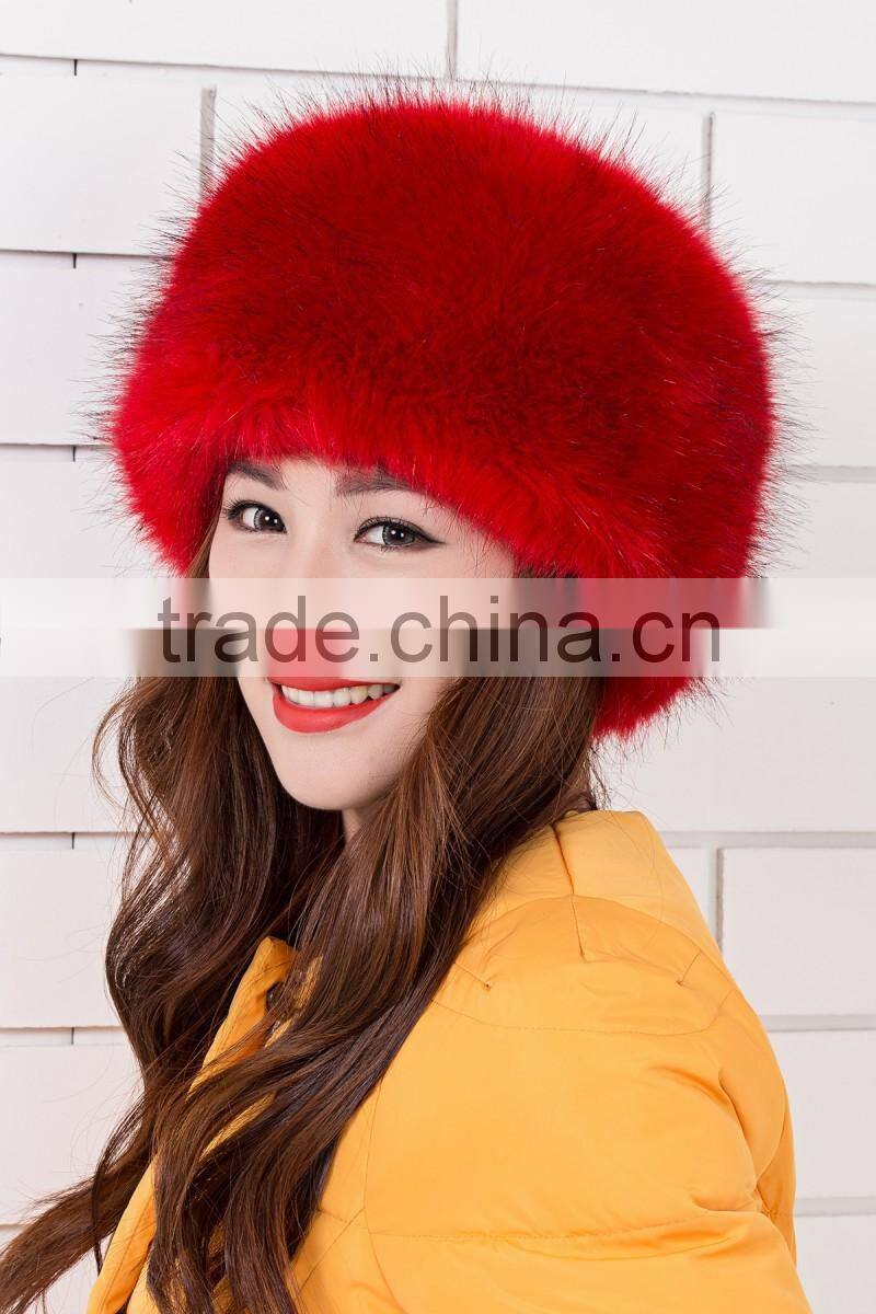 high-grade winter/autumn warm thick Russia Mongolia flat-topped faux fox fur hat