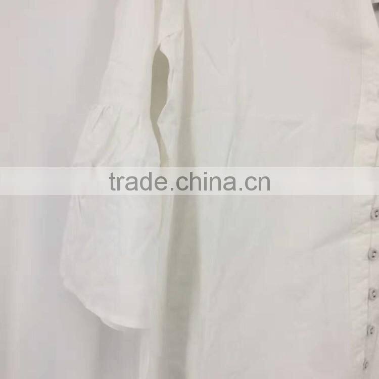Latest design women fancy white button up shirt