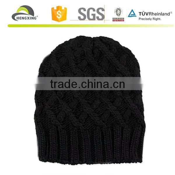 Winter Knitted Black Ski Mask Hat Knitting Pattern, Hand Knit Hat Patterns