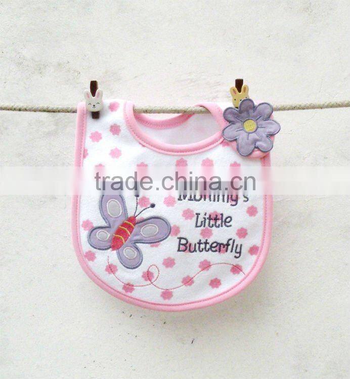 child clothing cute emobroidered waterproof baby bib