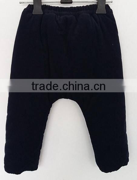 handsome baby boys embroidered black corduroy cotton inner pants for Winter