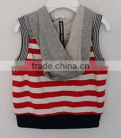 lovely baby girls knitted 100% cotton embroidered waistcoat with hat for Autumn