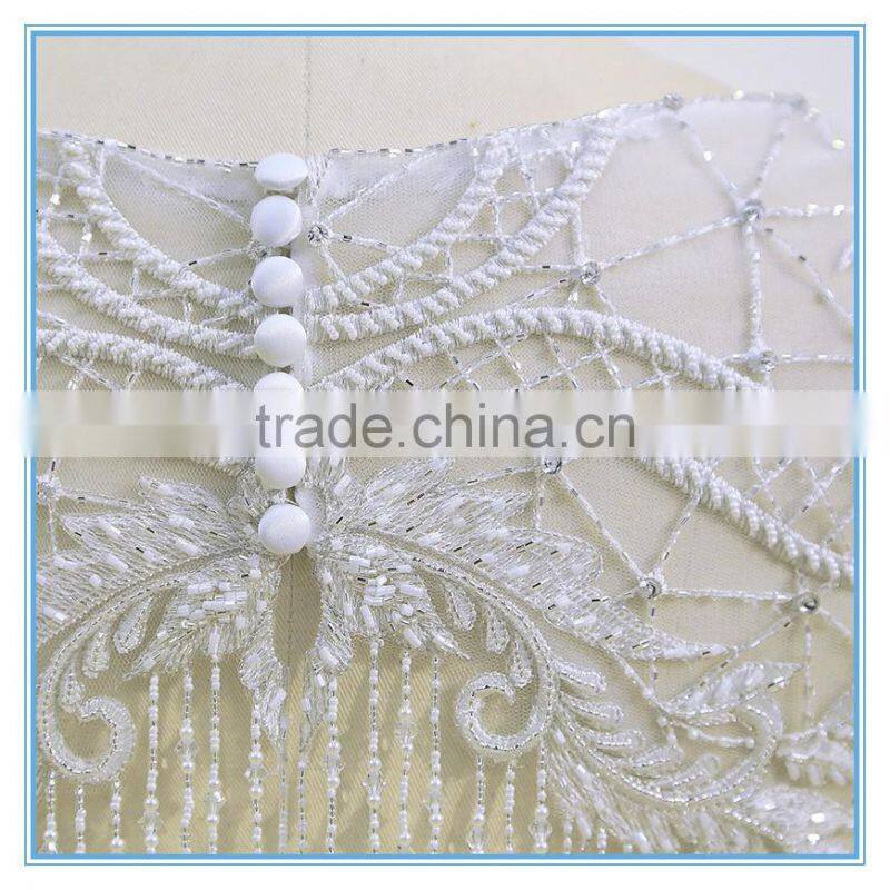 Lady short elegant style wedding embroidery beading top