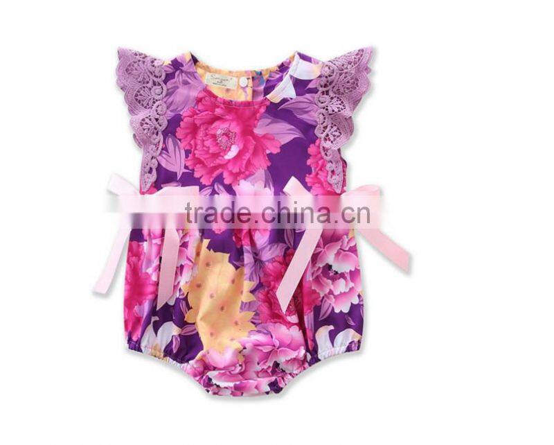 Toddler Infant Clothing Lace Flutter Floral Cute Design Romper One Piece Jumpsuit