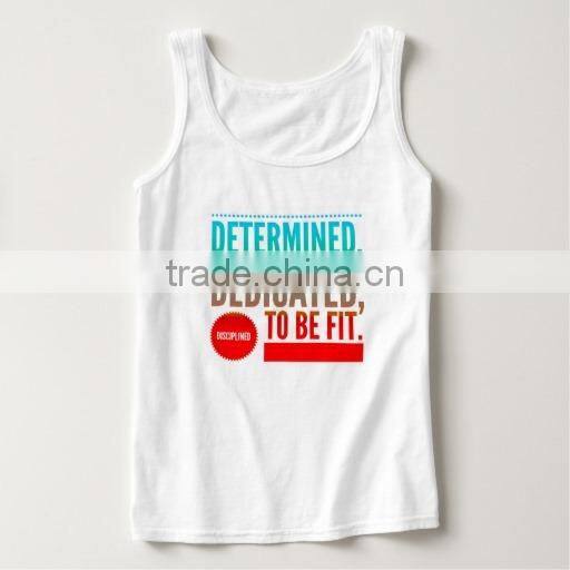 Custom screen print 95% cotton 5% spandex fancy tank tops