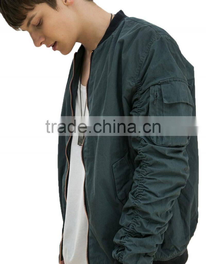 Classic fashion jacket pleated sleeve mens fashion jacket