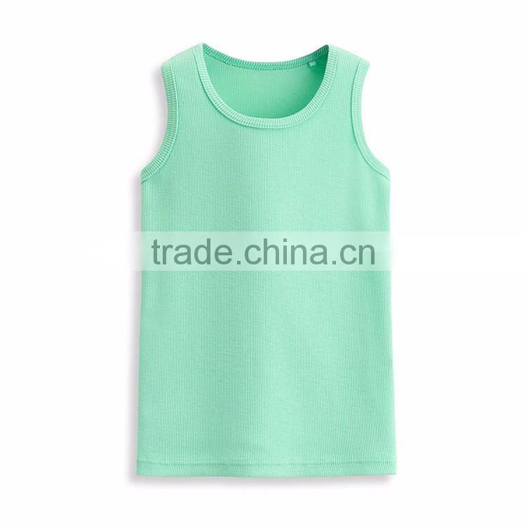 Children Clothing Fashion Style Newest Design Custom Kids Wholesale Plain White Tank Top