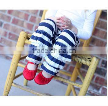 China wholesale girls pants with ruffle new model girls pants with floral printing