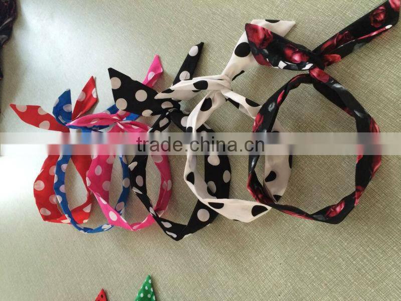 bestdress Quanzhou walson Headband colorful polka dot head wrap Soft hair band LADY Rhinestone wide headwrap