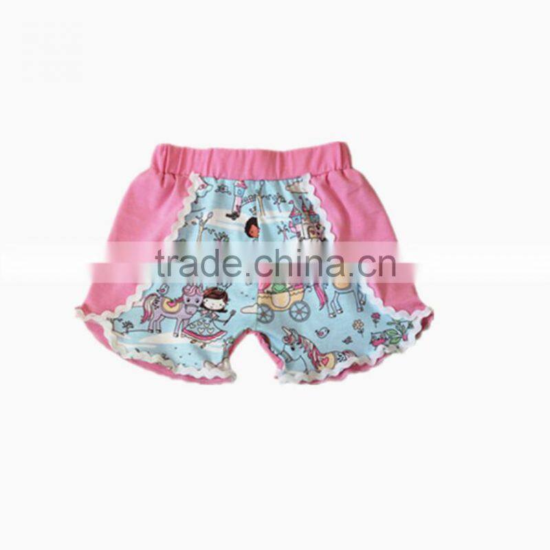 kids girls clothing wholesale from turkey children new style print lace ruffle shorts