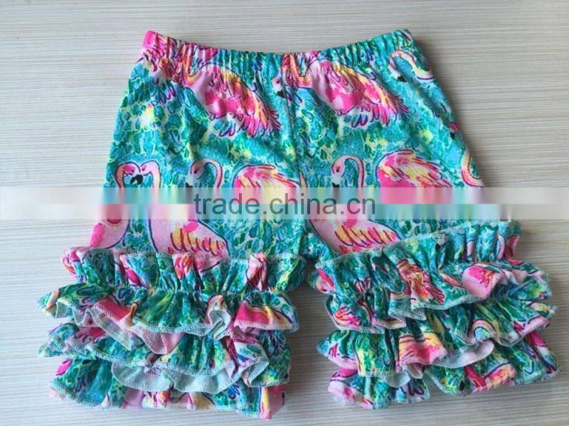 2017 Summer hot sale baby clothing kids patterns ruffle shorts girls icing shorts