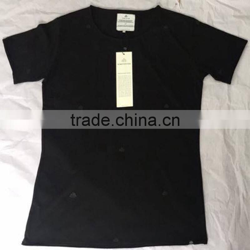 Customized Design Black Men's Full Logo Printed Short Sleeve T Shirts