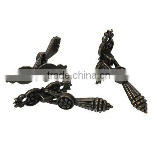 Antique Bronze Flower Jewelry Wooden Box Pull Handle Drawer Knobs