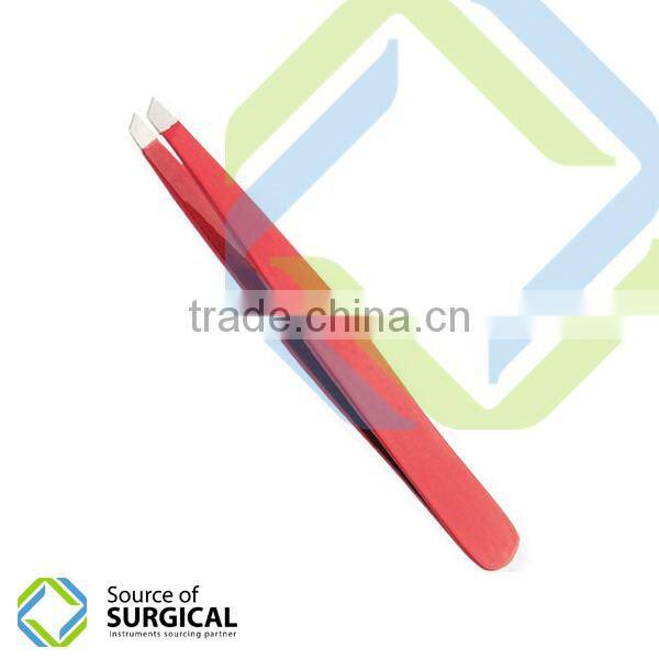 stainless steel eyebrow tweezers slanted eyebrow tweezers gold and color eyebrow tweezers B-EBT-50