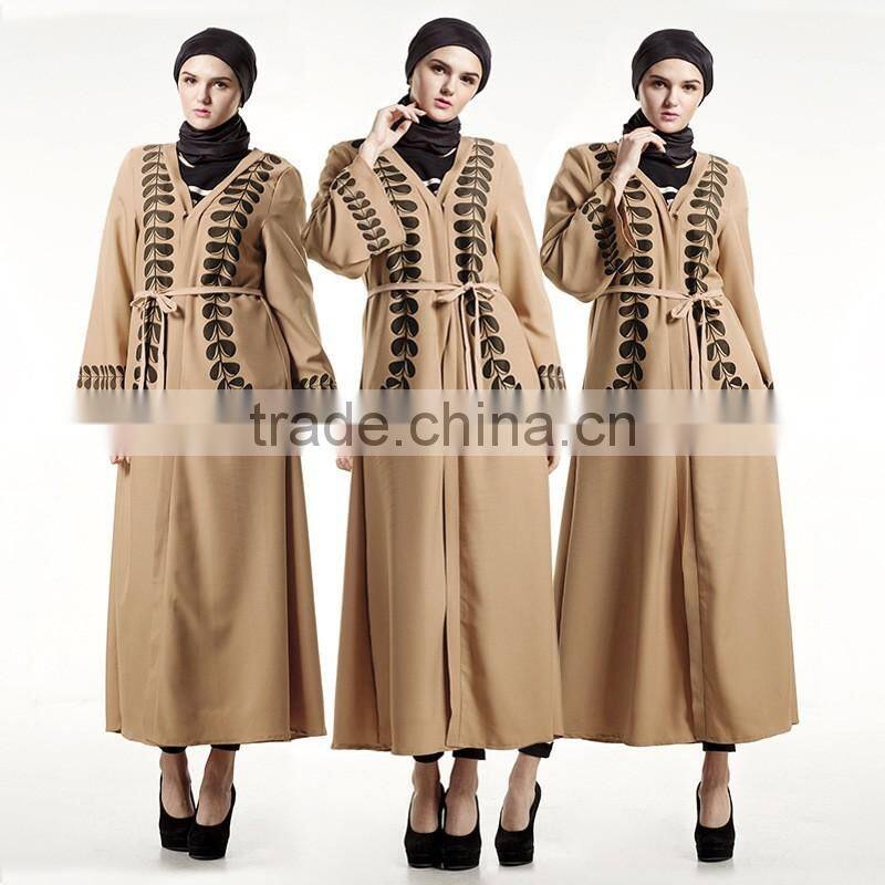 hemp black red patched muslim dress robe/xge muslim Arabian middle east lace abaya kaftan dress/ islamic muslim women dress