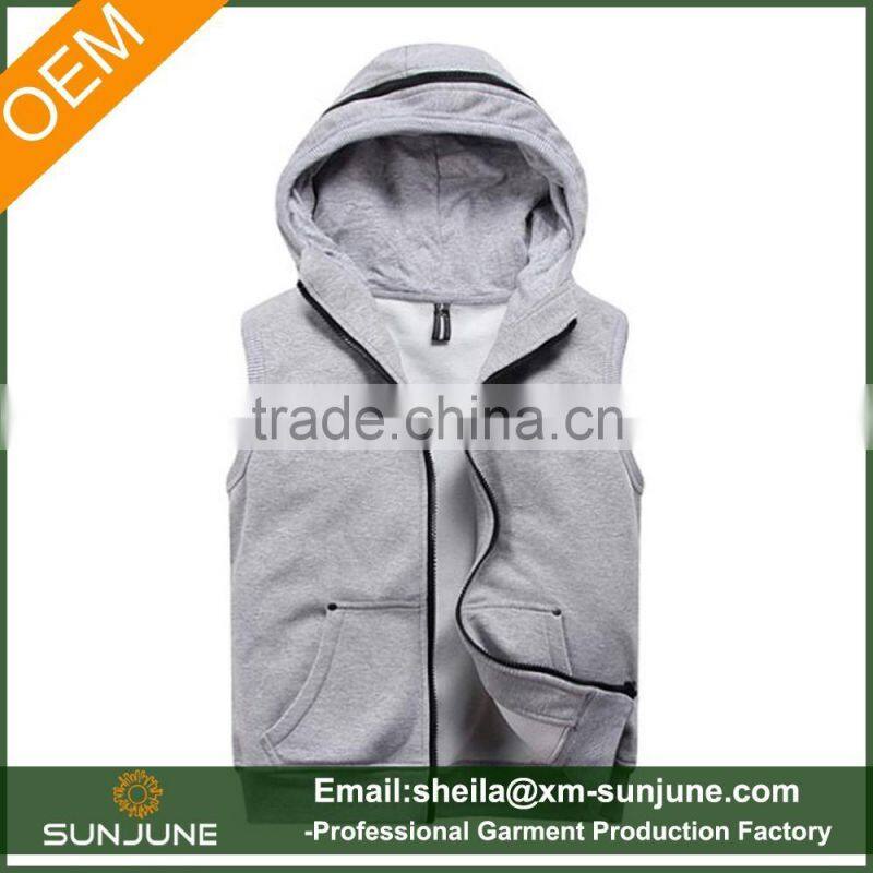 Thick zipper up warm cotton fleece hoodies for men