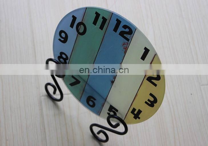 Sublimation round shape blank smooth surface tempered glass clock face