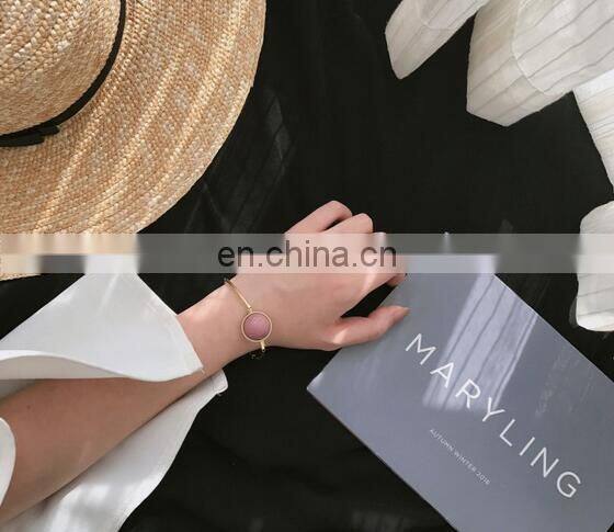 Natural Pink Stone Luck Beads Bracelet Palace Retro Fashion Bracelet