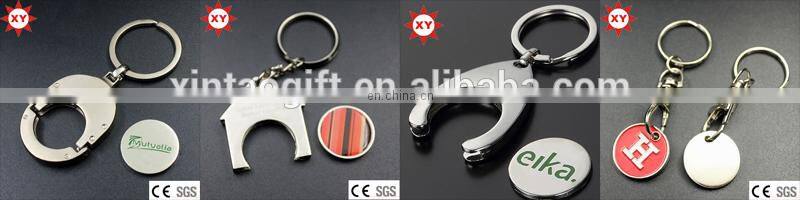 Metal foldable Shopping Cart Trolley Coin custom keyring